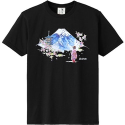 立体プリントTシャツ 富士山と五重塔 M