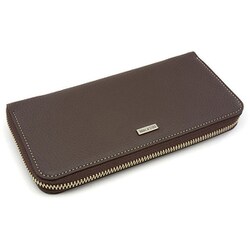 ゴールドファイル ラウンドファスナー長財布 ダークブラウン GP24022