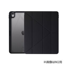 iPad Pro 13インチ（M4）用 ケース ハイブリッドPUレザー 背面クリアPC 多段階スタンドケース ブラック BMOPA03-PR13-BK