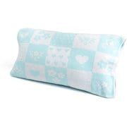 58-8047300 [ピローケース パッチワークキルト 64cm×34cm ブルー]