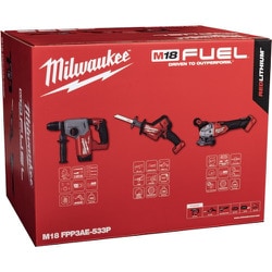 M18 FUELパワーパック（ハンマードリル、コンパクトレシプロソー、100mm変速ディスクグラインダー）