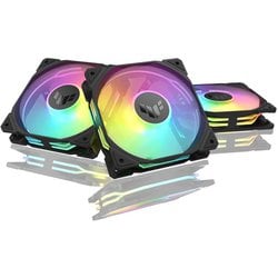 ケースファン 3個パック 逆回転 ブラックモデル 厚さ28mm TUF Gaming TR120 ARGB Reverse Fan