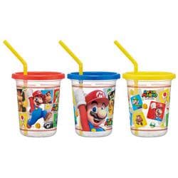 ストロー付タンブラー3個 320ml SIH3ST スーパーマリオ23 sih3st02