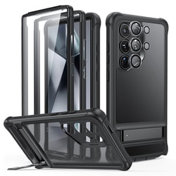Galaxy S24 Ultra 対応ミリタリーグレードポリカーボネートダブルガードケース Armor Kickstand Case for Galaxy S24 Ultra - Frosted Black