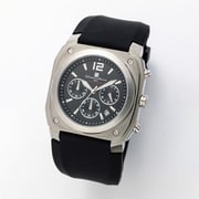 メンズ ラバーバンド クロノグラフ シルバー/ブラック 正規品 1年保証 SM24109-SSBK