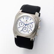 メンズ ラバーバンド クロノグラフ シルバー/ホワイト 正規品 1年保証 SM24109-SSWH