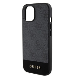 GUHMP15SG4GLGR [iPhone 15用 磁気ワイヤレス充電対応 モノグラム 背面ケース ブラック]