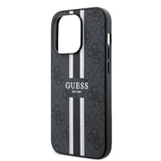 GUHMP15LP4RPSK [iPhone 15 Pro用 磁気ワイヤレス充電対応 モノグラム/ストライプ 背面ケース ブラック]
