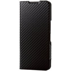 PM-S241PLFUCB [AQUOS wish4 SH-52E用 ケース レザー カバー 手帳型 マグネット フラップ 衝撃吸収 超軽量 薄型 スタンド機能付 UltraSlim カーボンブラック]