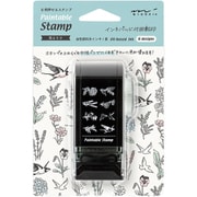 スタンプ 回転印 ダイヤル 花とトリ柄 35582006