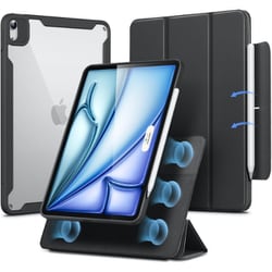 iPad Air 11インチ（M3/M2、2025/2024） iPad Air 第5/4世代（2022/2020）専用 5つのスタンドモードに変身可能 マグネットカバーケース ESR Rebound Hybrid 360 iPad Air 11 M2 - Black