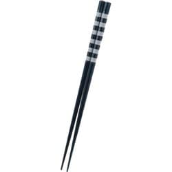塗箸 22.5cm 食洗対応 日本製 ボーダーネイビー LA-167