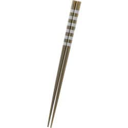 塗箸 22.5cm 食洗対応 日本製 ボーダーグレー LA-168