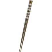 塗箸 22.5cm 食洗対応 日本製 ボーダーグレー LA-168