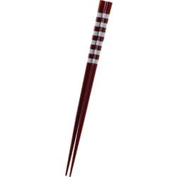 塗箸 22.5cm 食洗対応 日本製 ボーダーレッド LA-169