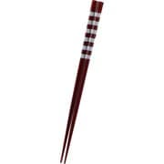塗箸 22.5cm 食洗対応 日本製 ボーダーレッド LA-169