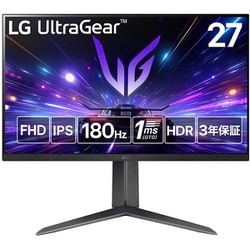 ヨドバシ.com - LGエレクトロニクス ゲーミングモニター/LG  UltraGear/27型/フルHD（1920×1080）/IPSパネル/アンチグレア/HDR10対応/180Hz/1ms（GTG）/FreeSync  テクノロジー/高さ調整/HDMI×1 DP×1/メーカー保証3年 27GS65F-B 通販【全品無料配達】