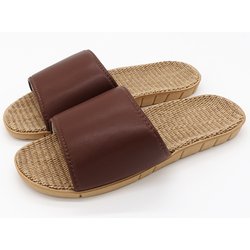 ルームサンダル フェイクレザー L 約25cm～26cm ブラウン AAAM1000XBR