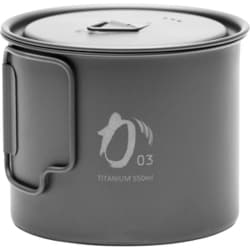 チタンポット 550ml 蓋付き 折り畳み式ハンドル付 KA03 KPOT-550-C [アウトドア 調理器具 クッキングツール]