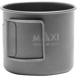 チタンカップ 300ml 折り畳み式ハンドル付 MAXI C-300 [アウトドア 調理器具 クッキングツール チタンマグ]