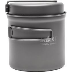 チタンフライパン チタンポット 1100ml セット 折り畳み式ハンドル付 MAXI TPP-1100 [アウトドア 調理器具 クッキングツール]