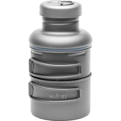 TiTank水筒 チタンボトル 850ml チタンボウル 420ml セ ット折り畳み式ハンドル付 収納袋付属 MAXI TiT-02 [アウトドア 調理器具 クッキングツール ウォーターボトル]
