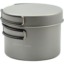 チタンフライパン チタンポット 1300ml セット 折り畳み式ハンドル付 収納袋付き TOAKS CKW-1300 [アウトドア 調理器具 クッキングツール]