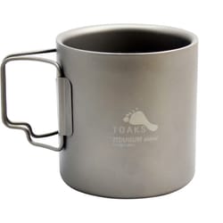 チタンダブルマグカップ 450ml 二重構造 折り畳み式ハンドル付 TOAKS CUP-450-DW [アウトドア 調理器具 クッキングツール チタンカップ]