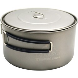 チタンポット 1350ml 蓋付き 折り畳み式ハンドル付 TOAKS POT-1350 [アウトドア 調理器具 クッキングツール]