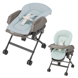 ネムリラ Fit AQ ブルー（BL） [ベビーラック＆ベビーチェア ハイ＆ローラック 手動タイプ 新生児～4才頃まで]