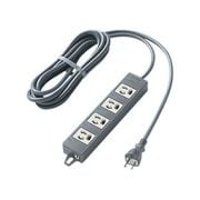 WCH2434B [マグネット付 OAタップ 接地15A抜け止め形 4コ口 3mコード付 ブラック 1個]