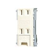 WN1432 [フルカラー 埋込アースターミナル付ダブルコンセント フラット型 ワンタッチプレート・ワンタッチ取付枠用 1個]