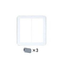 WTC7323W [コスモシリーズワイド21 ラウンド用簡易耐火用スイッチプレート シングルスイッチ＋ダブルスイッチ用 ホワイト 1個]