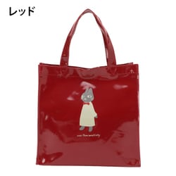 nekoningen （ネコニンゲン） エナメル縦型手提げ レッド 約24×24×13 cm 5M93-01