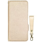 AC-AQW4-SHY2 SG [AQUOS wish4 シャイニー手帳型ケース BOOK TYPE CASE for AQUOS wish4 便利なショートストラップ付 ゴールド（SG）]