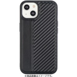 AC-P22-EGP BK [iPhone14用 カーボン調 耐衝撃背面ケース ブラック（BK）ライン]