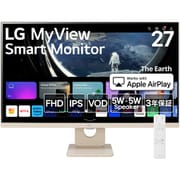 LG MyView Smart Monitor/27型/ベージュ/IPSパネル/フルHD（1920×1080）/webOS 23/コードレス接続/3辺フレームレス/スリムデザイン/5W＋5Wスピーカー/AirPlay2・Miracast/eARC/HDMI×2/リモコン付/メーカー保証3年 27SR50F-E