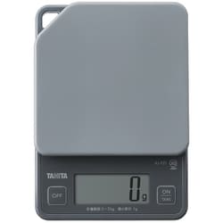 デジタルクッキングスケール 1g単位 表示文字高：20mm 最大計量：2kg ダークグレー KJ-P21-DG