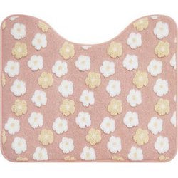 ふわりんこ トイレマット フラワーピンク ふんわりやわらかな肌触り 滑り止め加工 洗える 幅60×奥行50×厚さ1cm