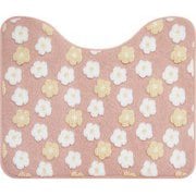 ふわりんこ トイレマット フラワーピンク ふんわりやわらかな肌触り 滑り止め加工 洗える 幅60×奥行50×厚さ1cm