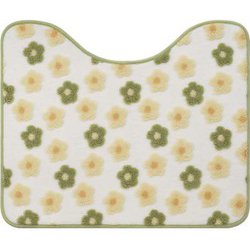 ふわりんこ トイレマット フラワーグリーン ふんわりやわらかな肌触り 滑り止め加工 洗える 幅60×奥行50×厚さ1cm