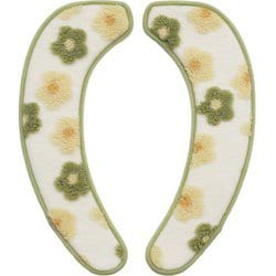 ふわりんこ 貼るタイプ 便座シート フラワーグリーン ふんわりやわらかな肌触り 洗える 抗菌・防臭・消臭加工