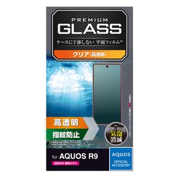 PM-S242FLGG [AQUOS R9 SH-51E ガラスフィルム 高透明 強化ガラス 表面硬度10H 指紋防止 飛散防止 気泡防止]