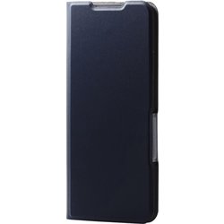 PM-O241PLFUNV [OPPO Reno 11A ケース レザー カバー 手帳型 マグネット フラップ 衝撃吸収 超軽量 薄型 スタンド機能付 UltraSlim ネイビー]