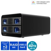 USB3.2 Gen2 Type-C接続 RAID機能付き 3.5/2.5インチSATA6G 2bay HDD/SSDケース ブラック MAL-352C3R