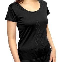 リライブ インナーシャツ 2分袖 レディース Uネック ブラック Lサイズ INU-001-BLK-L