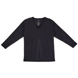 リライブ あったかインナー 長袖 メンズ Vネック ブラック Lサイズ INU-005-BLK-L