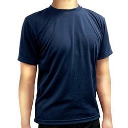 リライブシャツ 半袖 男女兼用 プリントタイプ 丸ネック ポリエステル ネイビー Lサイズ TPC-001-NAV-L
