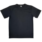 リライブシャツ 半袖 男女兼用 プリントタイプ Vネック ポリエステル ブラック Lサイズ TPV-001-BLK-L