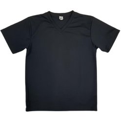 リライブシャツ 半袖 男女兼用 プリントタイプ Vネック ポリエステル ブラック 3Lサイズ TPV-001-BLK-3L